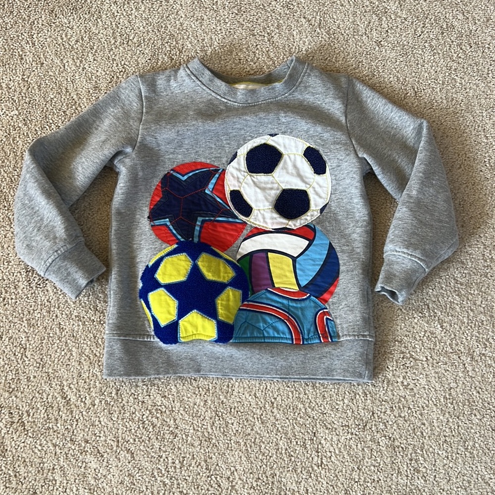 Mini Boden Gray Sports-Themed Hoodie
